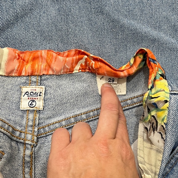Agolde Rio Palm Tree Print Cuff Jeans Size 29 Y2K - Picture 8 of 9
